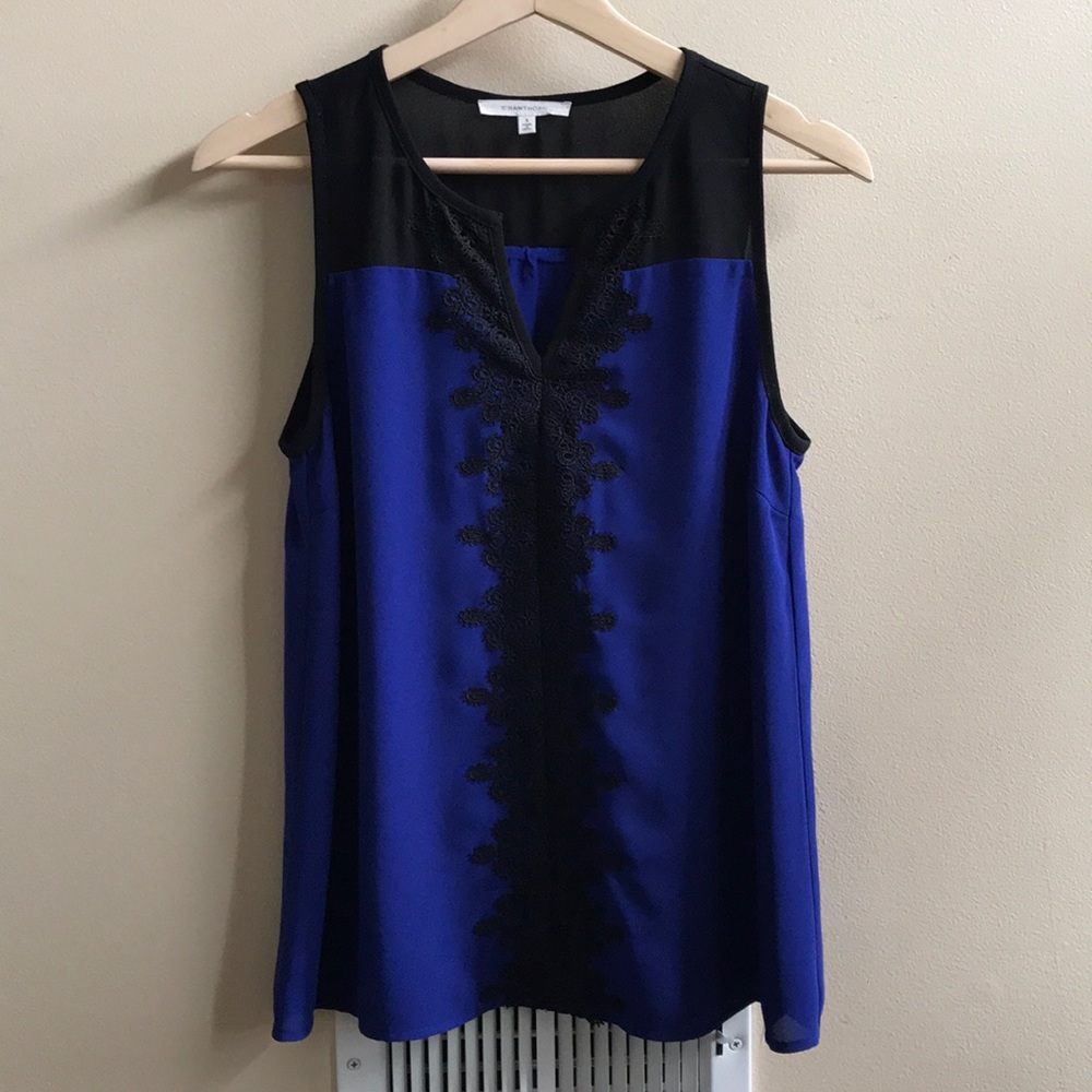 41 Hawthorn Color Block Lace Detail Blouse - S